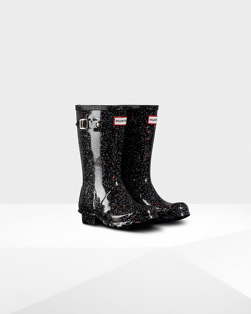 Bottes de Pluie Hunter Original Grands Giant Glitter Enfant Noir NSOEVMZ-43